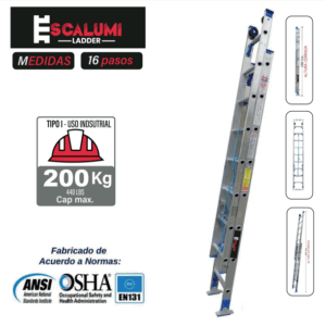 Escalera Telescópica Aluminio 16P