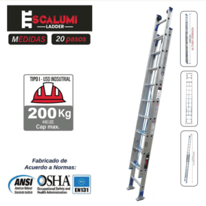 Escalera Telescópica Aluminio 20P