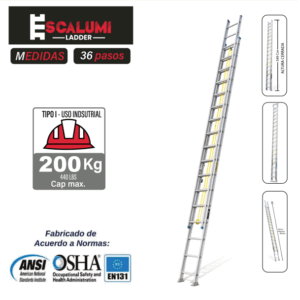 Escalera Telescópica Aluminio 36P