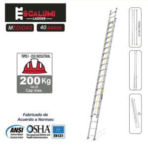Escalera Telescópica Aluminio 40P