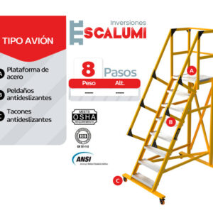 ESCALERA TIPO AVION - FIBRA DE VIDRIO