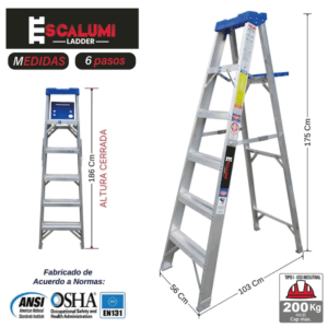 Escalera Simple Acceso Aluminio 6 Pasos