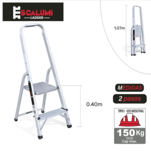 Escalera Banqueta de Aluminio 2 Pasos