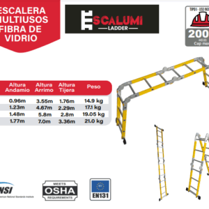 Escalera Multiusos Fibra de Vidrio