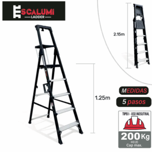 Escalera Portatil High Quality 5 Pasos – ALUMINIO