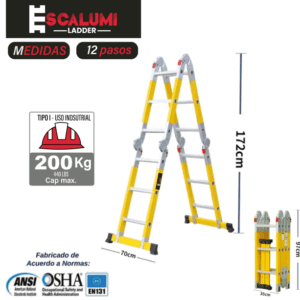 Escalera Multiusos Fibra de Vidrio 12P