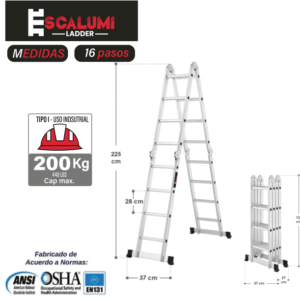 Escalera Multiusos Aluminio 16P