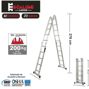 Escalera Multiusos Aluminio 20P