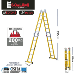 Escalera Multiusos Fibra de Vidrio 24P