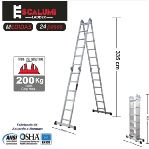 Escalera Multiusos Aluminio 24P