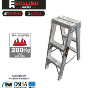 Escalera Doble Acceso Aluminio 3P