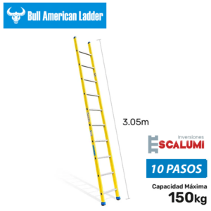 Escalera Arrimo de Fibra de Vidrio 10 Pasos Bull American Ladder