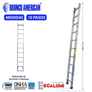 Escalera Arrimo Aluminio 10 Pasos – Bronco American