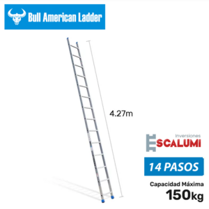 Escalera Arrimo de Aluminio 14 Pasos Bull American Ladder