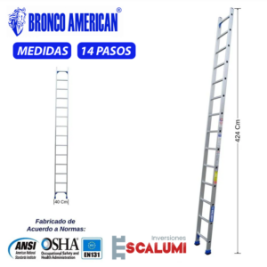 Escalera Arrimo Aluminio 14 Pasos – Bronco American