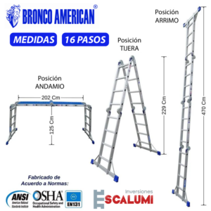 Multiusos 16 Pasos Bronco American - Aluminio