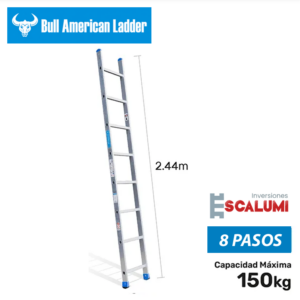 Escalera Arrimo de Aluminio 8 Pasos Bull American Ladder