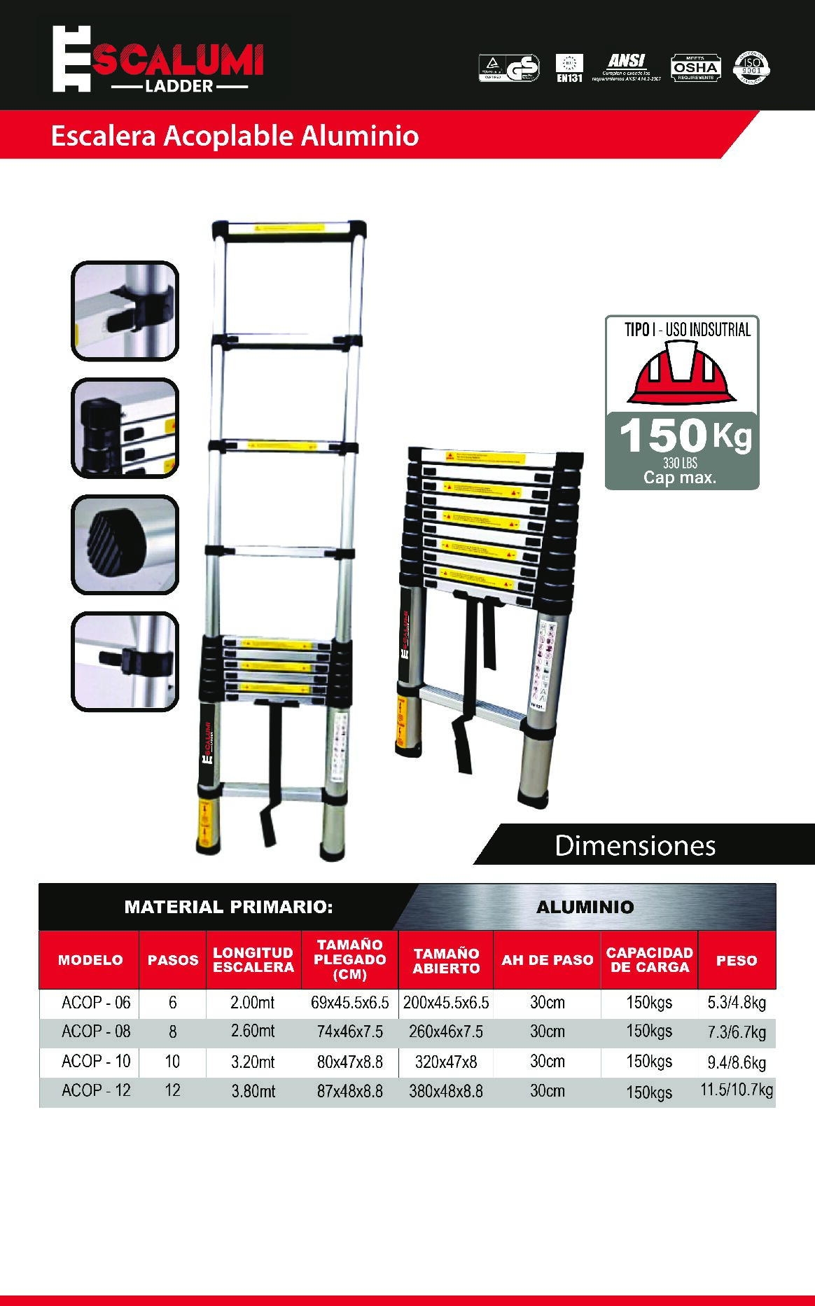 Escalera Acoplable Aluminio